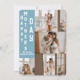 Elegant Simple Happy Mothers Day Photo Collage Feestdagenkaart