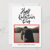 Elegant Simple Hearts Happy Valentine's Day Photo Feestdagenkaart (Voorkant)