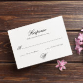 Elegant Simple Initiaal Wedding RSVP-Kaart RSVP Kaartje
