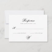 Elegant Simple Initiaal Wedding RSVP-Kaart RSVP Kaartje (Voorkant)