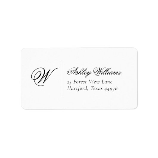 Elegant Simple Initial Address Label (Voorkant)