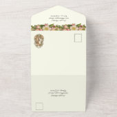 Elegant Simple Ivory katholieke Floral Wedding All In One Uitnodiging (Buitenkant)