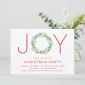 Elegant Simple Joy Wreate Kerstparty Kaart (Staand voorkant)