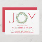Elegant Simple Joy Wreate Kerstparty Kaart (Voorkant / Achterkant)