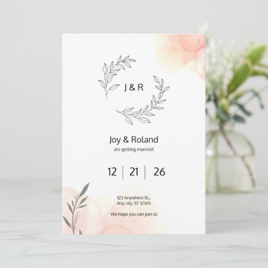  Elegant Simple Kaart (Staand voorkant)