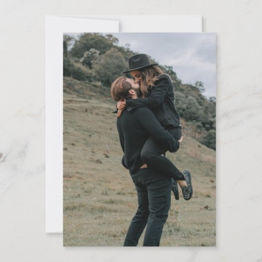 Elegant Simple Kraft Texture Photo Wedding Save The Date (Achterkant)