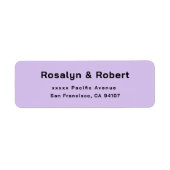 Elegant Simple Lavender Return-adreslabels Etiket (Voorkant)