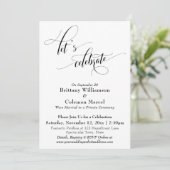 Elegant Simple Let's vieren Black en White Inv Kaart (Staand voorkant)