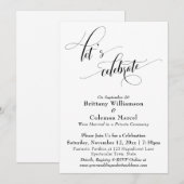 Elegant Simple Let's vieren Black en White Inv Kaart (Voorkant / Achterkant)