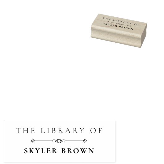  Elegant Simple Library Book Custom Name Rubberstempel (Gestempeld)