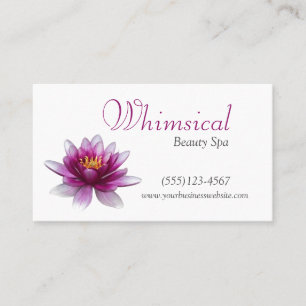Elegant Simple Lotus Flower Beauty Spa Visitekaartje