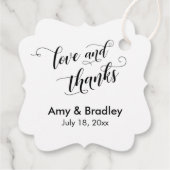 Elegant, Simple Love and Bedankt Wedding Bedankjes Labels (Achterkant)