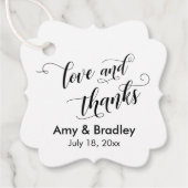 Elegant, Simple Love and Bedankt Wedding Bedankjes Labels (Voorkant)