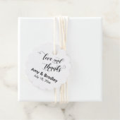 Elegant, Simple Love and Bedankt Wedding Bedankjes Labels (In situ)