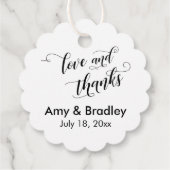 Elegant, Simple Love and Bedankt Wedding Bedankjes Labels (Achterkant)
