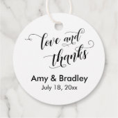 Elegant, Simple Love and Bedankt Wedding Bedankjes Labels (Achterkant)