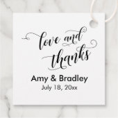 Elegant, Simple Love and Bedankt Wedding Bedankjes Labels (Achterkant)