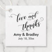 Elegant, Simple Love and Bedankt Wedding Bedankjes Labels (Voorkant)
