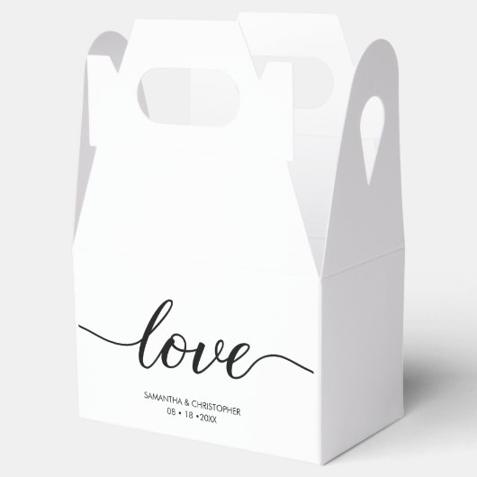 Elegant Simple Love Script Weddenschap, aangepast Bedankdoosjes (Geopend)