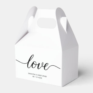 Elegant Simple Love Script Weddenschap, aangepast Bedankdoosjes