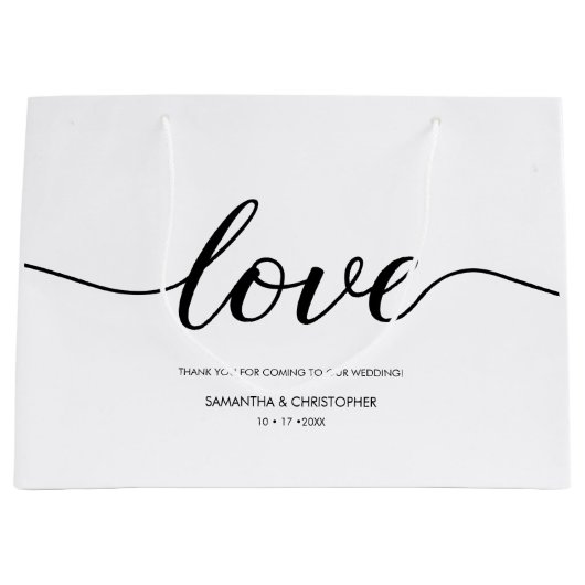 Elegant Simple Love Script Weddenschap, aangepast Groot Cadeauzakje (Voorkant)