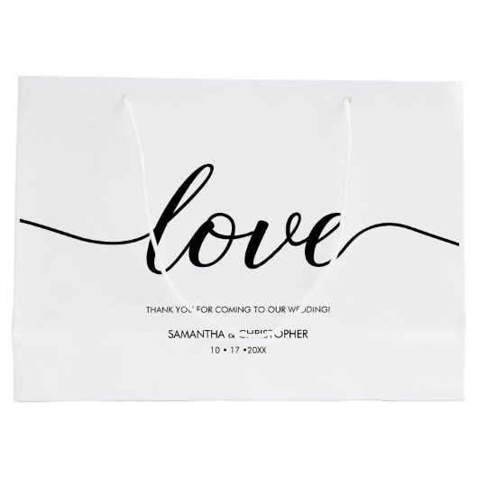 Elegant Simple Love Script Weddenschap, aangepast Groot Cadeauzakje (Achterkant)