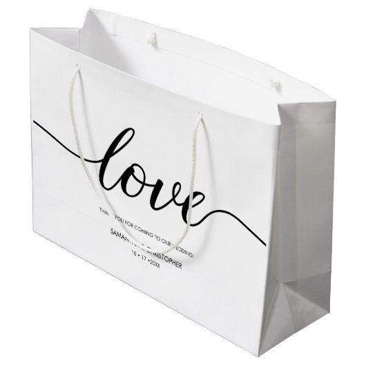 Elegant Simple Love Script Weddenschap, aangepast Groot Cadeauzakje (Achterkant Gekanteld)