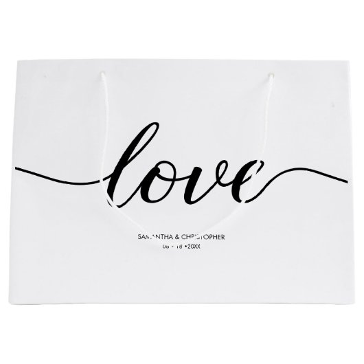 Elegant Simple Love Script Weddenschap, aangepast  Groot Cadeauzakje (Voorkant)