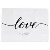 Elegant Simple Love Script Weddenschap, aangepast Groot Cadeauzakje (Achterkant)