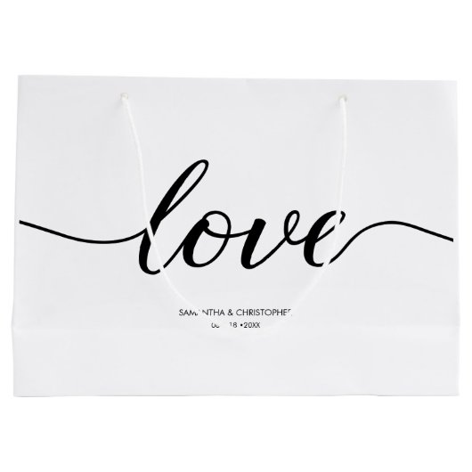 Elegant Simple Love Script Weddenschap, aangepast  Groot Cadeauzakje (Achterkant)