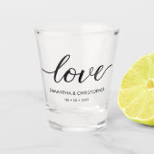 Elegant Simple Love Script Weddenschap op maat Shot Glas (Voorkant)