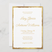 Elegant Simple Luxe Gold Edge Wedding Uitnodiging (Voorkant)