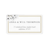 Elegant Simple Magnolias Weddenschap Return Addres Etiket (Voorkant)