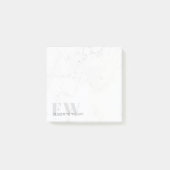 Elegant Simple Marble Stone Grey Name Monogram Post-it® Notes (Voorkant)