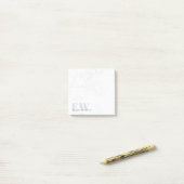 Elegant Simple Marble Stone Grey Name Monogram Post-it® Notes (Op bureau)