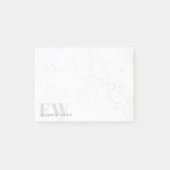 Elegant Simple Marble Stone Grey Name Monogram Post-it® Notes (Voorkant)