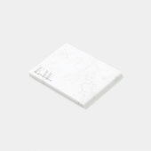 Elegant Simple Marble Stone Grey Name Monogram Post-it® Notes (Schuin)