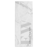 Elegant Simple Marble Stone Grey Name Monogram Wijn Cadeautas (Achterkant)