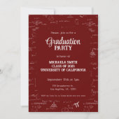 Elegant Simple Maroon Photo Math Graduation Kaart (Voorkant)