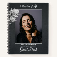 Elegant Simple Memorial Service Foto Guest Book