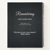 Elegant Simple Memorial Service Foto Guest Book Notitieboek (Achterkant)