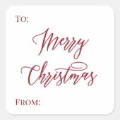 Elegant Simple Merry Christmas Gift Tag Labels (Voorkant)