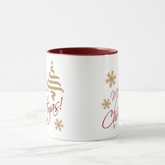 Elegant Simple Merry-kerstcadeau Mok (Midden)