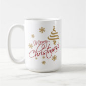Elegant Simple Merry Kerstmis Wish Wordart Koffiemok (Links)