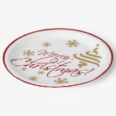 Elegant Simple Merry Kerstmis Wish Wordart Papieren Bordje (Gekanteld)