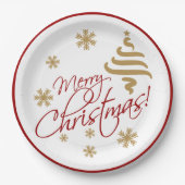 Elegant Simple Merry Kerstmis Wish Wordart Papieren Bordje (Voorkant)