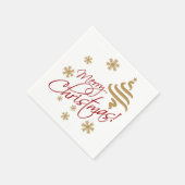 Elegant Simple Merry Kerstmis Wish Wordart Servet (Hoek)