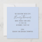 Elegant Simple Minimal Photo Baby Blue (Achterkant)