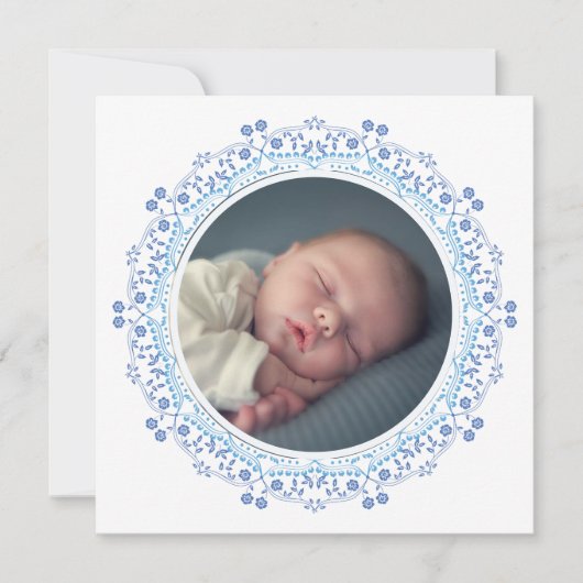 Elegant Simple Minimal Photo Baby Blue (Voorkant)