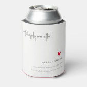 Elegant Simple Minimal Red Heart Script Weddenscha Blikjeskoeler (Blikje Achterkant)